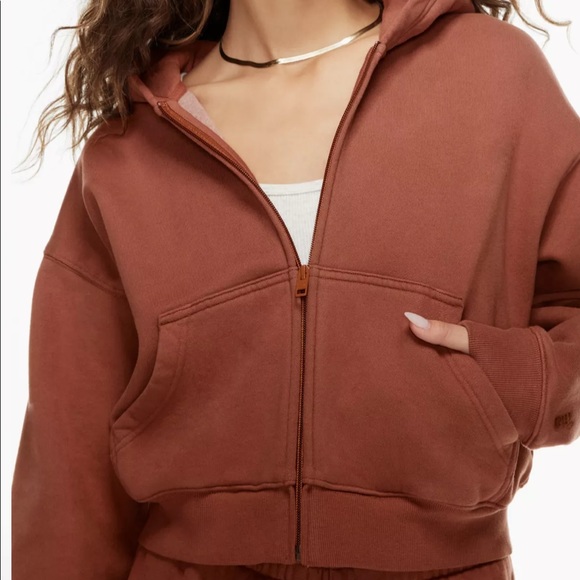 Aritzia Tops Aritzia Tna Cozy Fleece Boyfriend Boxy Zip Hoodie